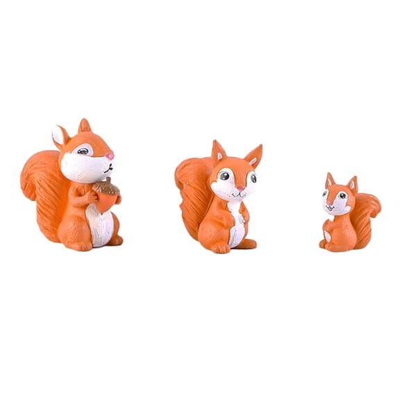 AYYUFE 3Pcs/Set Squirrel Animal Model Art Crafts DIY Miniature Landscape Garden Decor