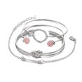 thumbnail image 1 of AYYUFE 4Pcs/Set Knotted Circle Arrow Rhinestone Opening Bangles Women Bracelets for Party Rhinestone,Alloy Silver, 1 of 8