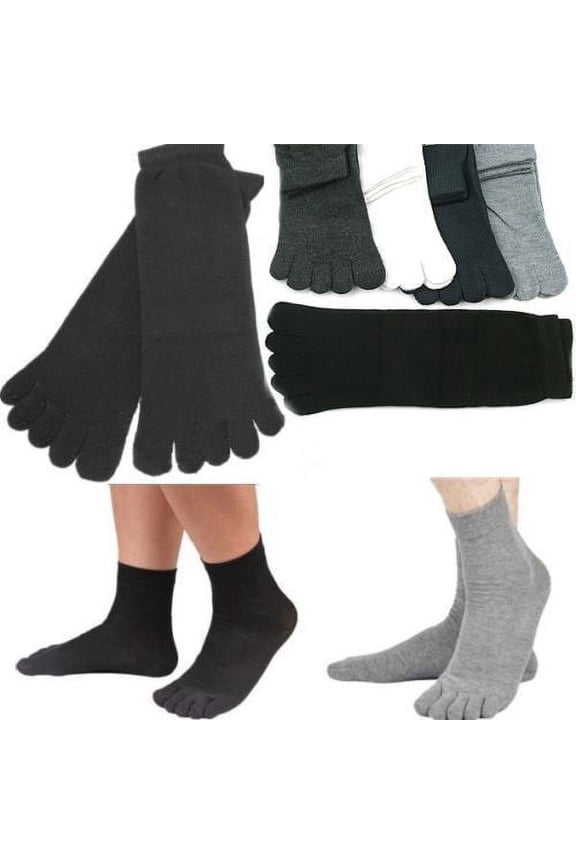 5 Pairs Men's Five Seperate Finger Toes Comfortable Cotton Winter Warm Socks