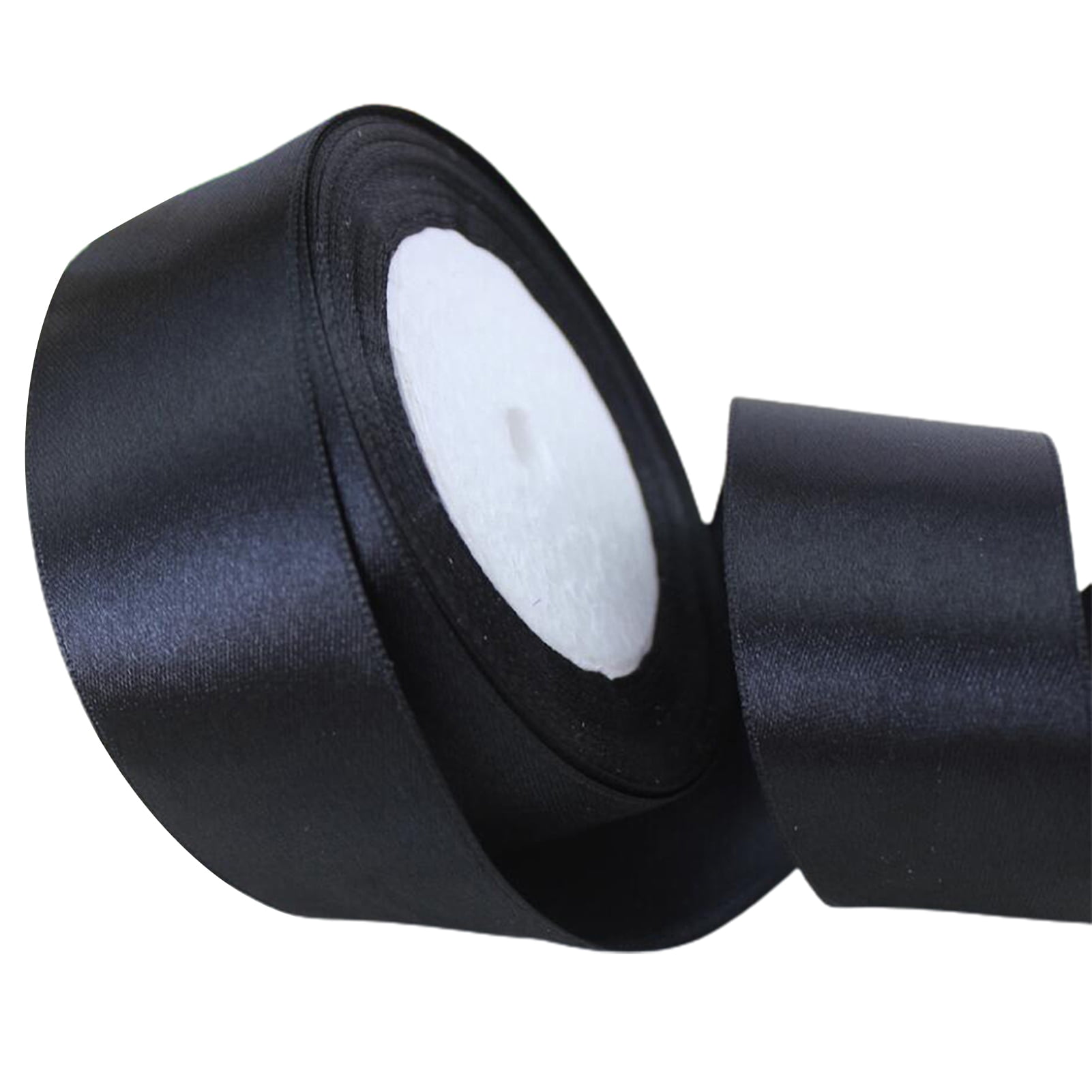 AYYUFE 5 Rolls 22m 4cm Wide Satin Wedding Ribbon Roll Gift Wrapping Bouquets Bow Making Decoration Home Decor Black