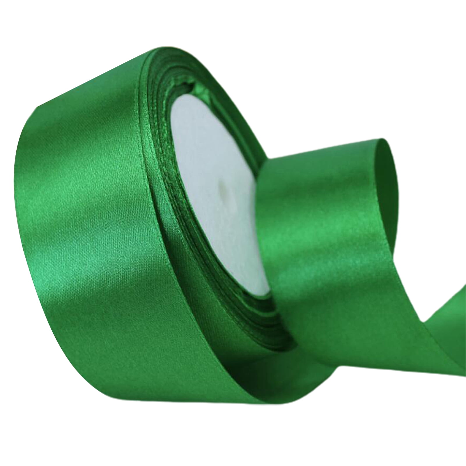 AYYUFE 5 Rolls 22m 4cm Wide Satin Wedding Ribbon Roll Gift Wrapping Bouquets Bow Making Decoration Home Decor Grass Green