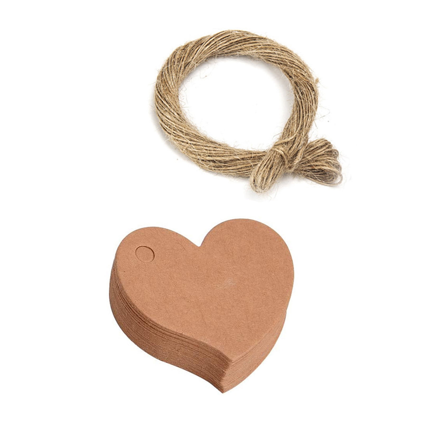 AYYUFE 500Pcs Gift Tag with 20m Jute Twine Round/Heart/Rectangle Shaped Blank Design DIY Thick Wedding Thanksgiving Christmas Craft Tag Party Favors