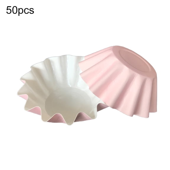 AYYUFE 50Pcs Anti-slip Muffin Cup Solid Color Paper Microwave Safe Cupcake Liner Kitchen Tools