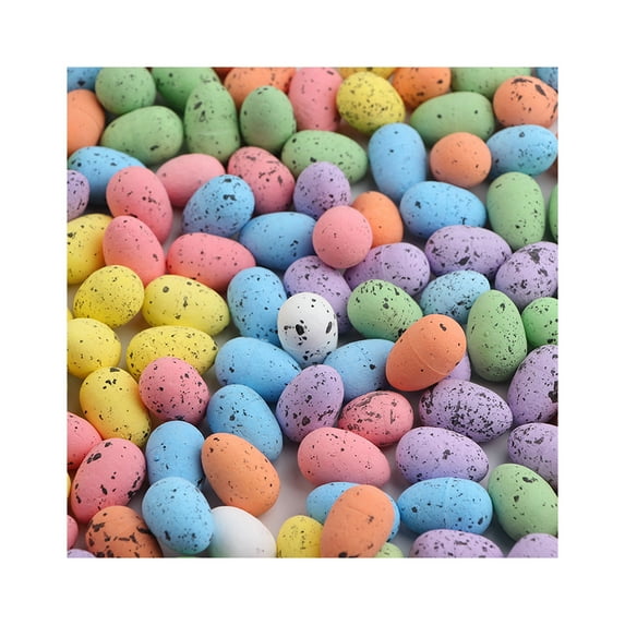 AYYUFE 50Pcs Colorful Mini Easter Egg DIY Crafts Projects Home Decoration Small Spotted Simulated Pigeon Egg Ornament Kit Festival Gift