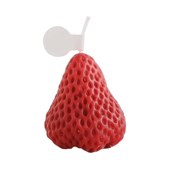 AYYUFE 5PCS Aromatherapy Candle Adorable Strawberry Shape Eco-friendly Eradicate Odor Fruit Festival Candle for Home Red L
