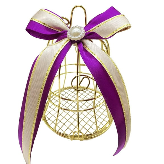 AYYUFE 5PCS Candy Box Anti-scratch Rust-proof Not Easy to Crush Drop Resistance Bird Cage Shape Candy Case Wedding Supply Purple B