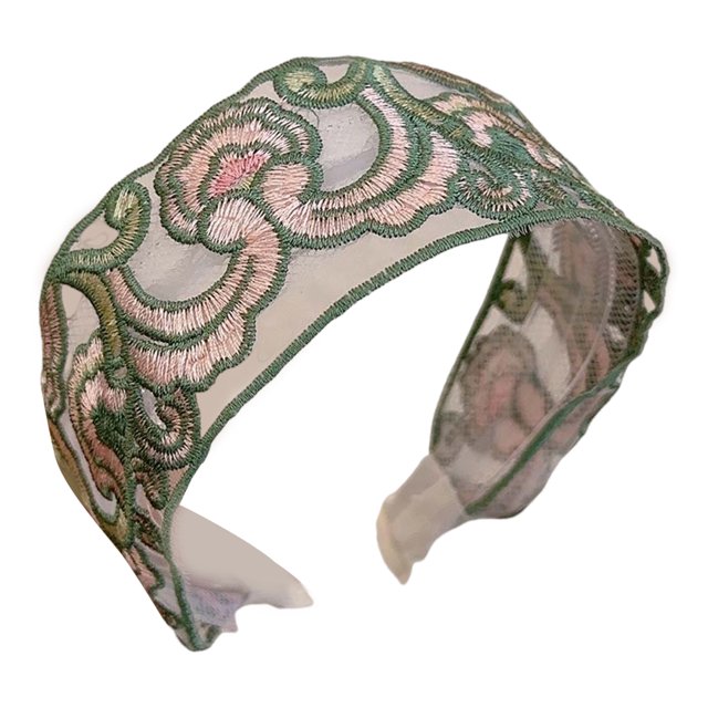 AYYUFE 5PCS Chinese Style Embroidered Flower Hair Hoop Women Wide