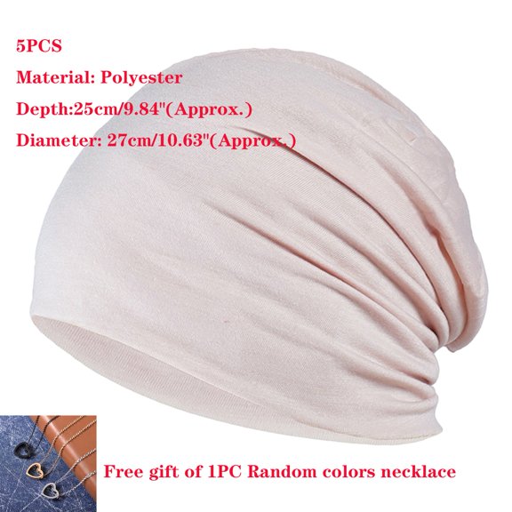 AYYUFE 5PCS Unisex Solid Color Elastic Thin Hat Street Dance Brimless Running Beanie Headwear