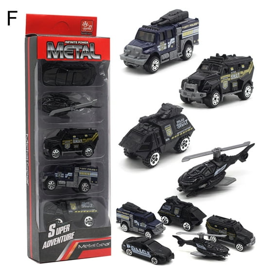 AYYUFE 5Pcs 1/64 Diecast Alloy Engineering Racing Military Car Vehicle Model Kids Toy