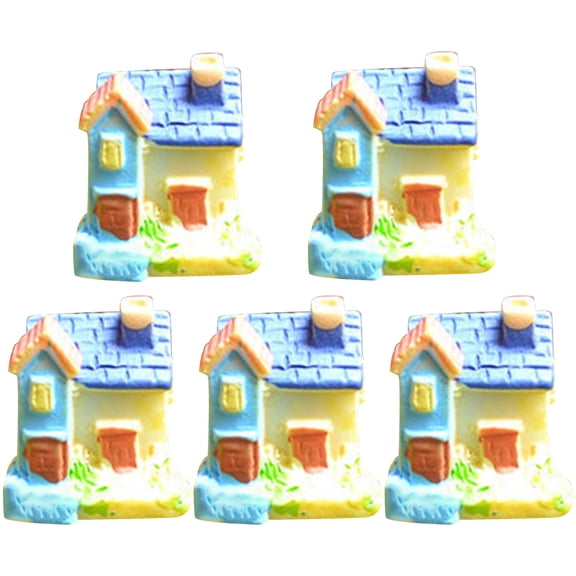 AYYUFE 5Pcs Cottage Miniature Ornamental Weather-resistant Resin Micro Landscape Mini Garden Statue for Backyard