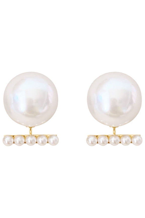 6 Pairs Ear Studs French Style Dainty Noble Gift Nonallergic High Gloss Faux Pearl Women Earrings Jewelry Accessories,White