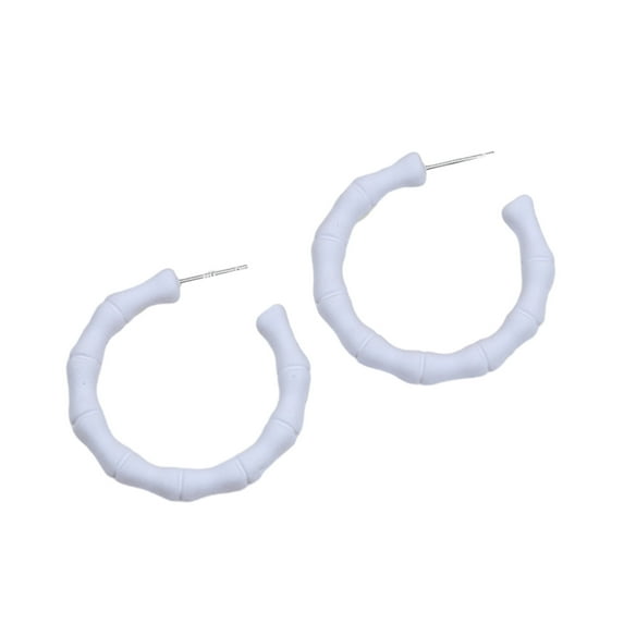 AYYUFE 6 Pairs Women Single Hoop Earrings Candy-Colored Acrylic Circle Earrings Holiday Party Dress Ear Jewelry Accessories Birthday Valentine's Day Mother's Day Jewelry Gift ,White