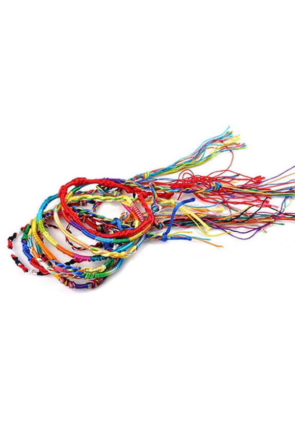 60Pcs Bracelets Knitted Strands Cord Multicolor Bracelets for Club,Multicolor,Pack of 20