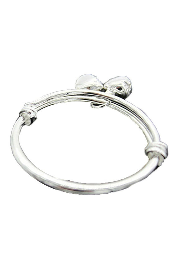 6PCS Bracelet Embossing Design Adjustable Jewelry Bell Pendant Baby Bangle for Toddler,2