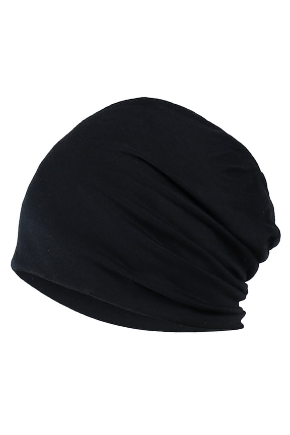 6PCS Spring Fall Skull Beanie Baggy Unisex Solid Color Elastic Thin Protective Street Dance Brimless Running Beanie Hat Headwear,Black