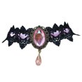 thumbnail image 1 of AYYUFE 6PCS Women Choker Gothic Vintage Braided Aesthetic with Faux Gemstone Dress Up Gift Ladies Punk Lace Stitching Clavicle Necklace Trendy Jewelry,Pink, 1 of 8