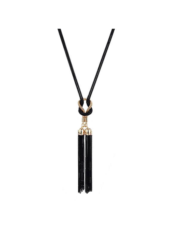 6PCS Women Long Tassel Chain Necklace for Party,