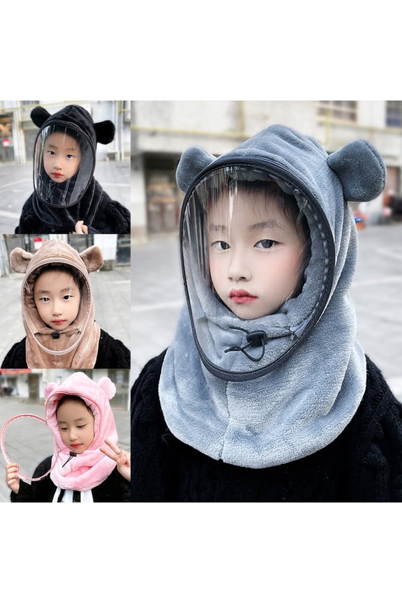 Baby Hat Detachable Face Cover Soft Warm Ear Protection Child Headwear for Outdoor