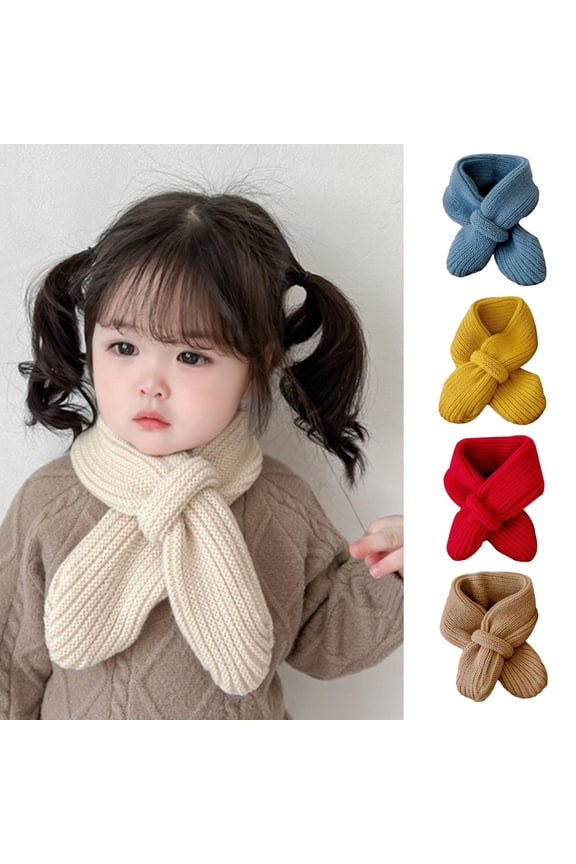 Baby Winter Scarf Knitted Thick Elastic Soft Solid Color Unisex Warm Cold Resistant Anti-shrink Neck Protection Children Neck Wrap