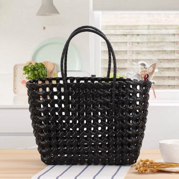 AYYUFE Beach Bag Hollow Square Large Capacity Straw Portable Shopping Basket Storage Supplies
