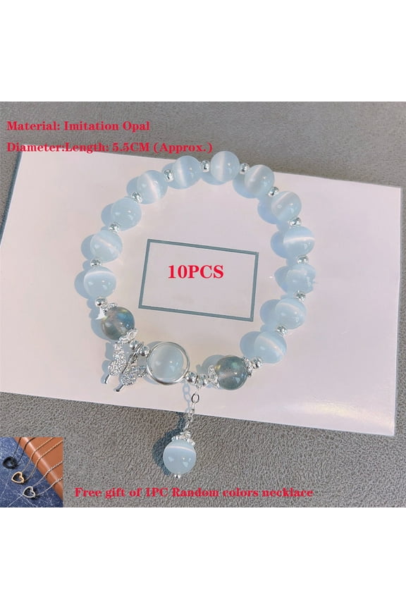 Bead Shape Birthday Gift Bracelets, Alloy, 6.69" (Approx.)