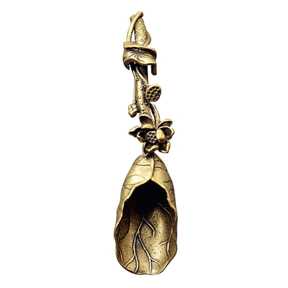 AYYUFE Beautiful Lotus Shape Teaspoon Handmade Delicate Brass Coffee Spoon for Home
