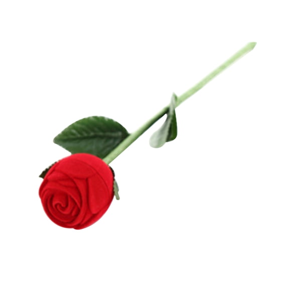 AYYUFE Beautiful Rose Shape Ring Box Romantic Decorative Fabric Ring Display Case Wedding Supplies