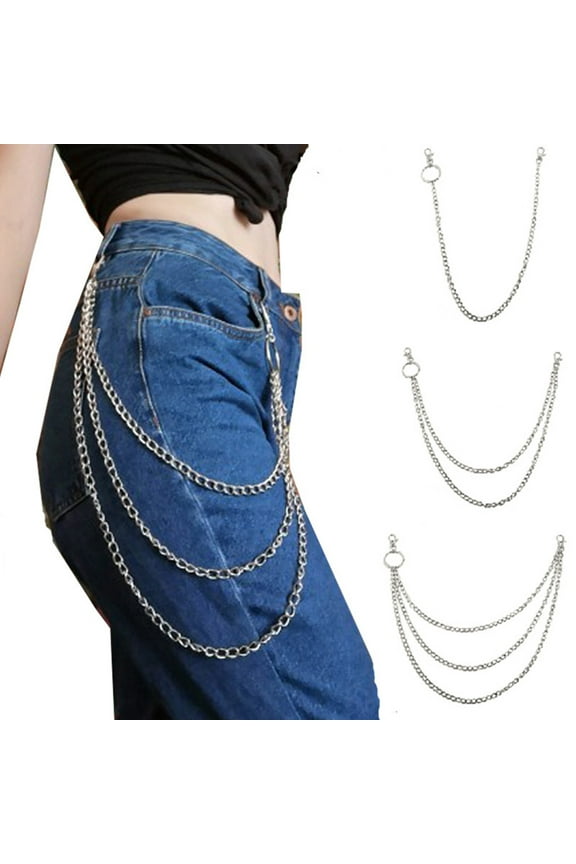 Belt Chain Multi-layers Punk Men Women Hip Hop Lightweight Pant Key Ring Jewelry Gift