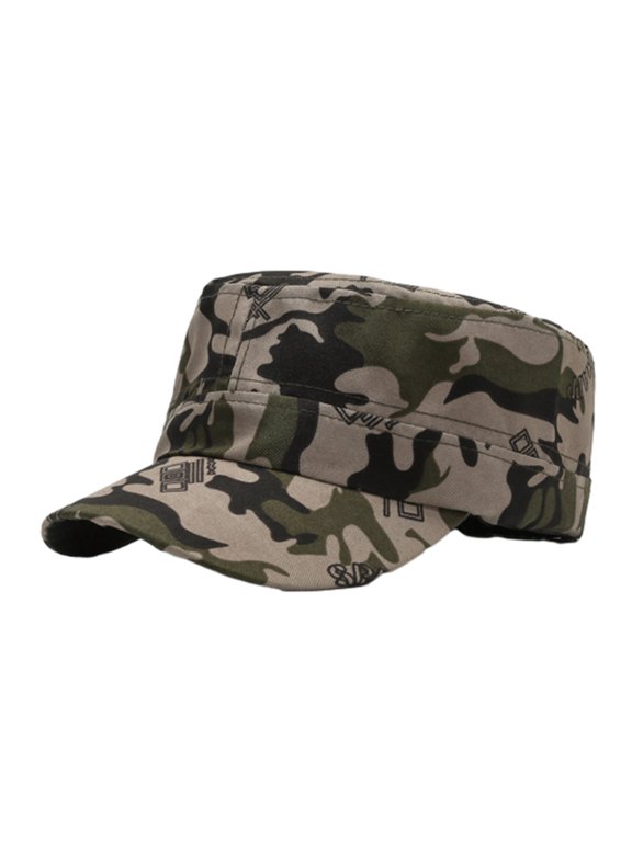 6PCS Camouflage Baseball Cap Unisex Lightweight Anti UV Sun Portable Summer Flat Hat Outdoor Training Hiking Sport Cap Adult Soldier Hat D