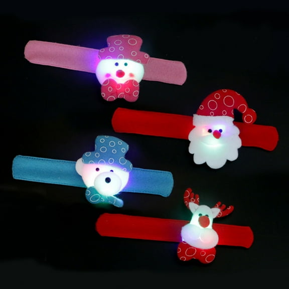 AYYUFE Christmas Glow Slap Cute Design Easily Around Cloth Christmas Glow Slap Bracelets Party Favors Kids for Wrist