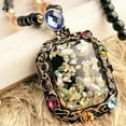 thumbnail image 1 of AYYUFE Colorful Shell Faux Opal Statement Bib Pendant Necklace Sweater Chain Gift Alloy, Rhinestone, Faux Opal Gold, 1 of 8