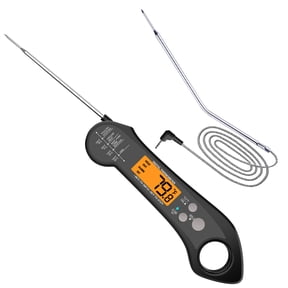 AYYUFE Cooking Thermometer Waterproof Double Probe ABS Clear Digital Display Meat Thermometer Kitchen