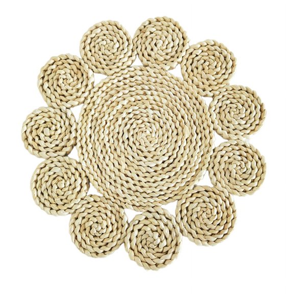 AYYUFE Cup Coaster Flower-shaped Hear Resistant Straw Handmade Woven Exquisite Table Cup Mats for Home