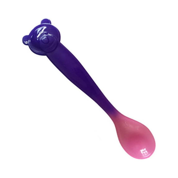 AYYUFE Cute Bear Head Safety Temperature Sensing Spoon Baby Flatware Kids Tableware