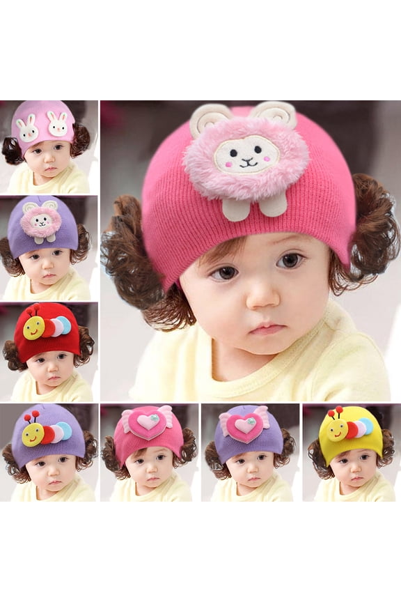 Cute Rabbit Animal Girls Boys Woolen Yarn Knit Wig Hat Skull Cap Beanie