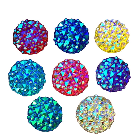 AYYUFE DIY 40Pcs 12mm Round AB Resin Flatback Rhinestones for Phone Wedding Crafts