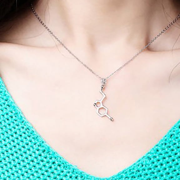 AYYUFE DNA Serotonin Dopamine Acetylcholine Biochemistry Molecule Pendant Necklace