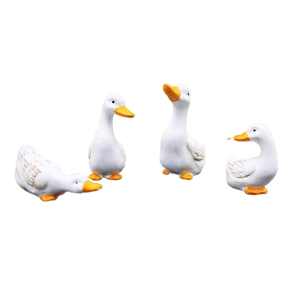 AYYUFE Duck Statue High Simulation All Match Resin Art Craft Drinking Water Duck Model Garden Supplies