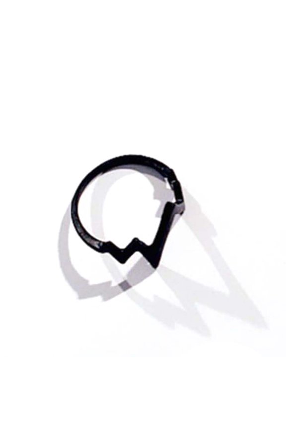 ECG Shaped Ring American Street Style Decorative Men Women able Alloy Ring for Party Metal Black