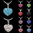 thumbnail image 1 of AYYUFE Elegant Rhinestone Inlaid Love Heart Pendant Snake Chain Women Necklace, 1 of 8