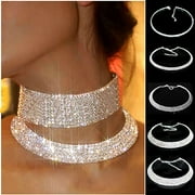 AYYUFE Elegant Rhinestone Women Collar Choker Necklace for Wedding Birthday