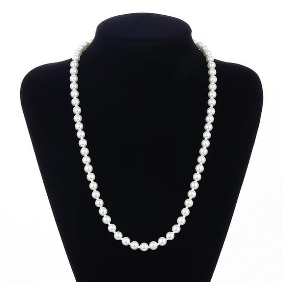 AYYUFE Elegant Women Pearl Necklace Long Sweater Chain Wedding