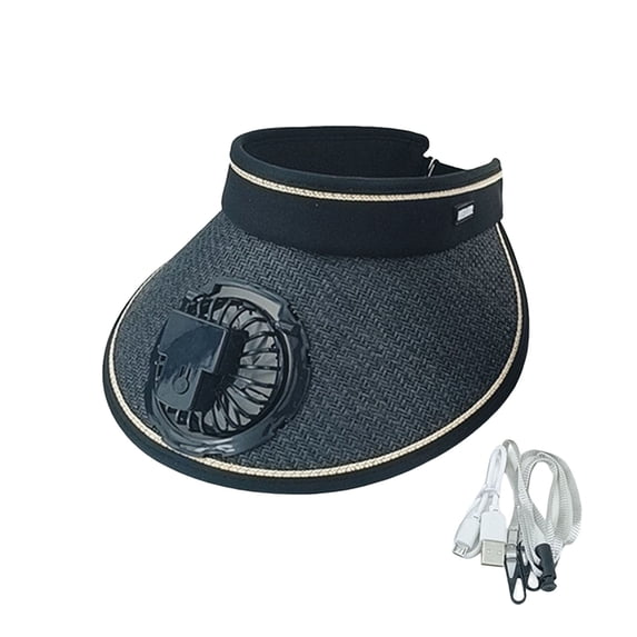 AYYUFE Fan Hat with Wide Brim Headband Design Men Women Foldable Sun Hat Rechargeable 360 Degree Rotating Fan Empty Top Hat ,Gift