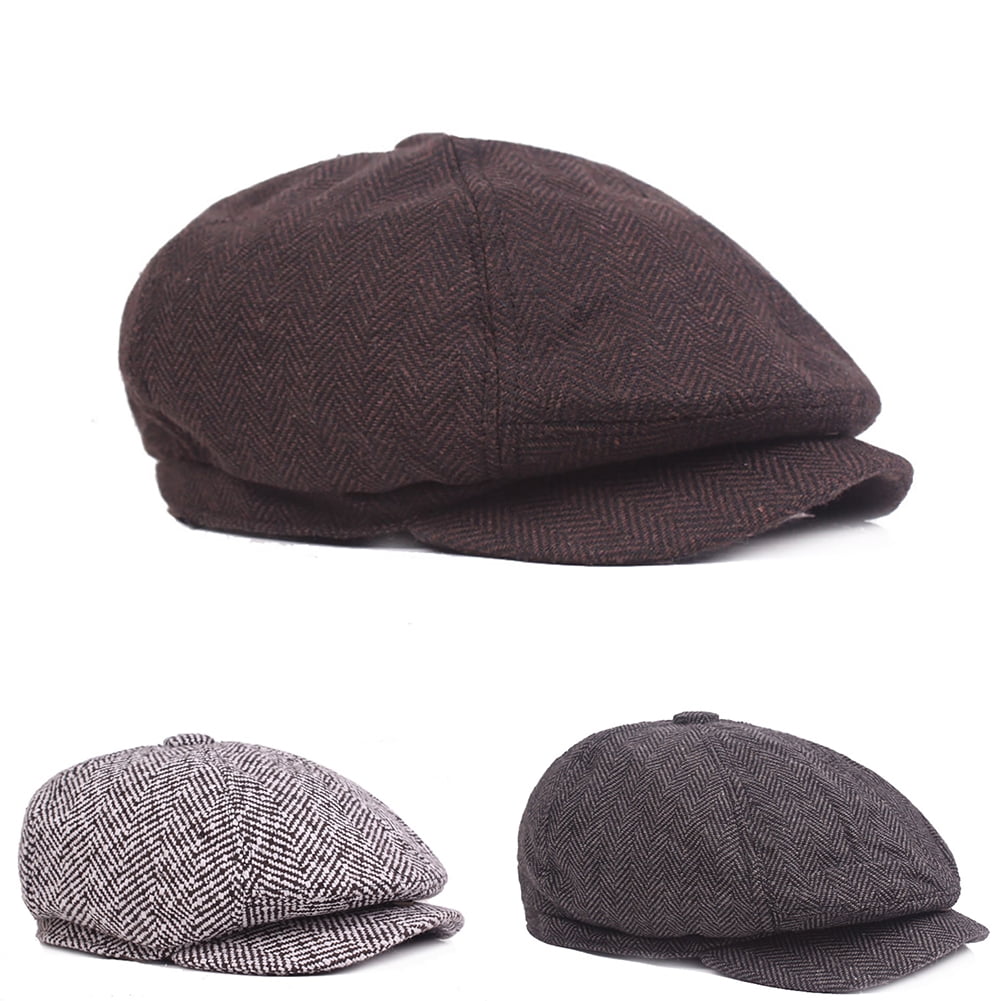 AYYUFE Fashion Classic Newsboy Beret Hat Men's Knitted Outdoor Casual ...