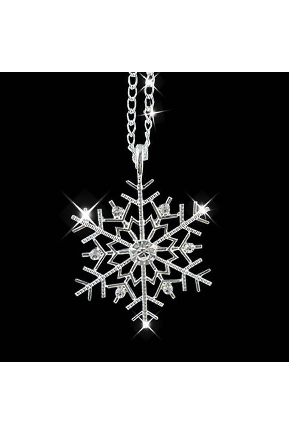 Frozen Snowflake Shiny Rhinestone Pendant Chain Necklace Christmas
