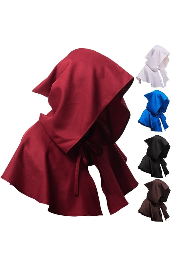 Halloween Unisex Medieval Hooded Short Shawl Cosplay Costume Party Witch Hat
