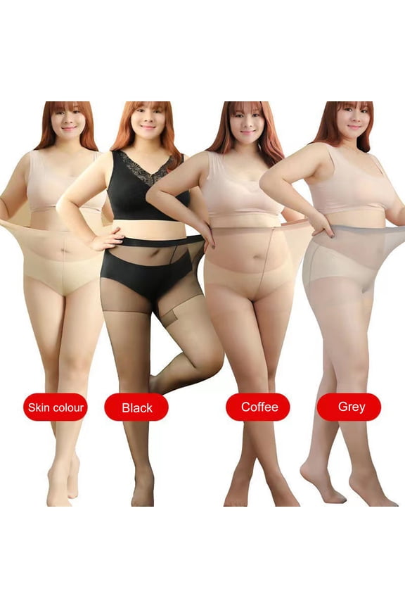 High Waist Ultrathin Seamless Women Stockings Plus Size See-through Good Elasticity Clear Bottomed Pantyhose