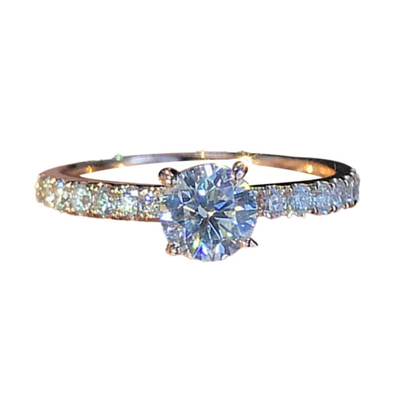 AYYUFE Lady Ring Exquisite Shiny Rhinestone Classic Wedding Knuckle Ring for Bride