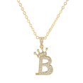 thumbnail image 1 of AYYUFE Letter Necklace Rhinestone Crown Letter Pendant Adjustable Chain Women Necklace for Gift Alloy Brown, 1 of 8