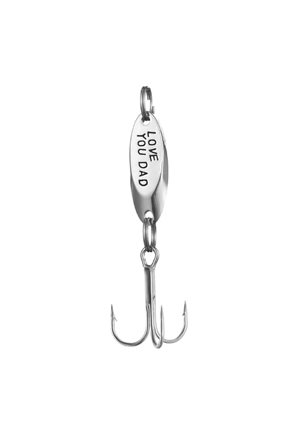 Letters Engraved Fishhook Pendant Key Holder Keyring Keychain Fathers Day Gift